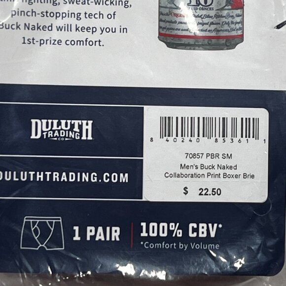 Duluth Trading Buck Naked Boxer Briefs Pabst Blue Ribbon Small 28-30 Limited Ed - Picture 5 of 6